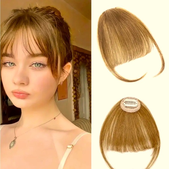 7 PIECE BUNDLE BOX Hair topper, Hair Bangs and messy buns all brand new! - Picture 11 of 16